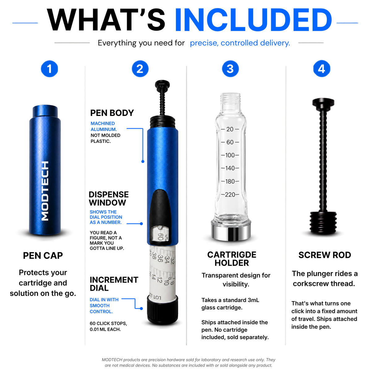 MODTECH V2 Refillable Research Pen — 3mL Cartridge Compatible