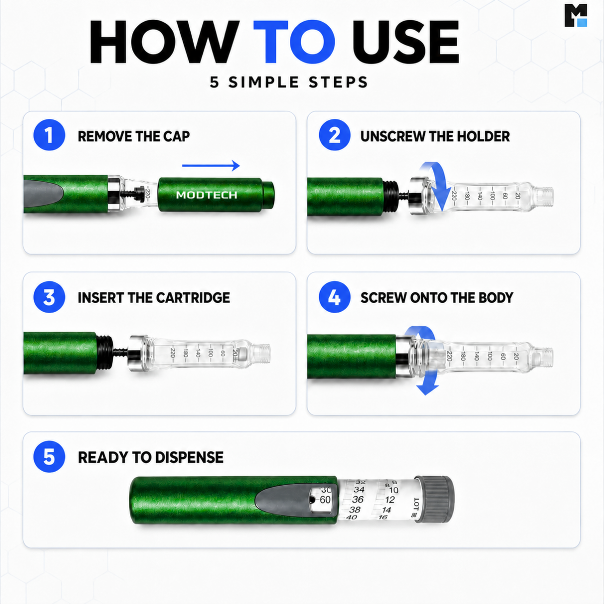 MODTECH V2 Refillable Research Pen — 3mL Cartridge Compatible