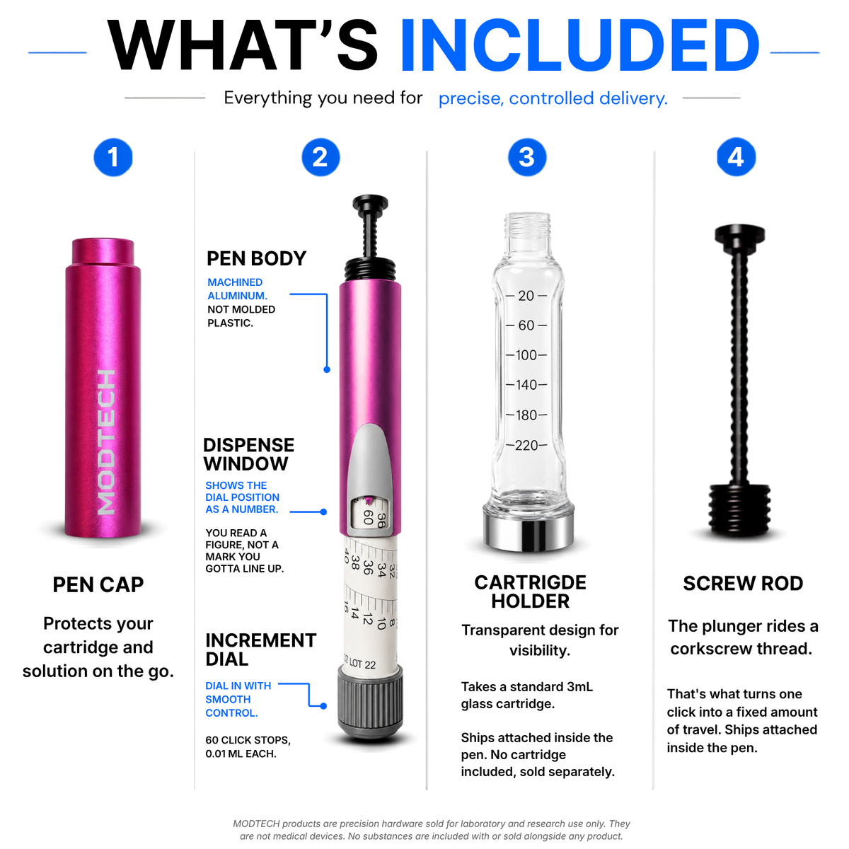 MODTECH V2 Refillable Research Pen — 3mL Cartridge Compatible