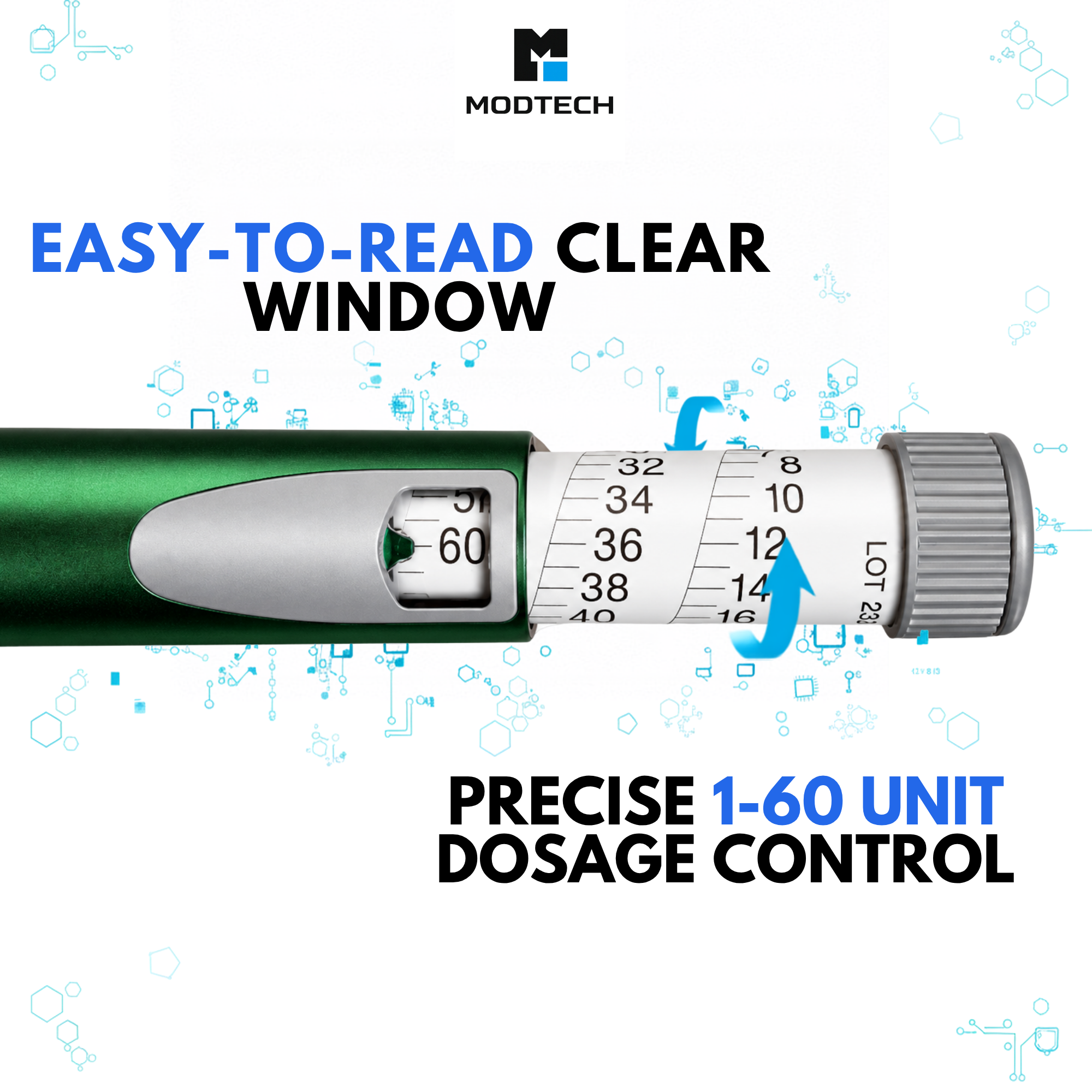 MODTECH V2 precision research pen (green) — dial and cartridge detail