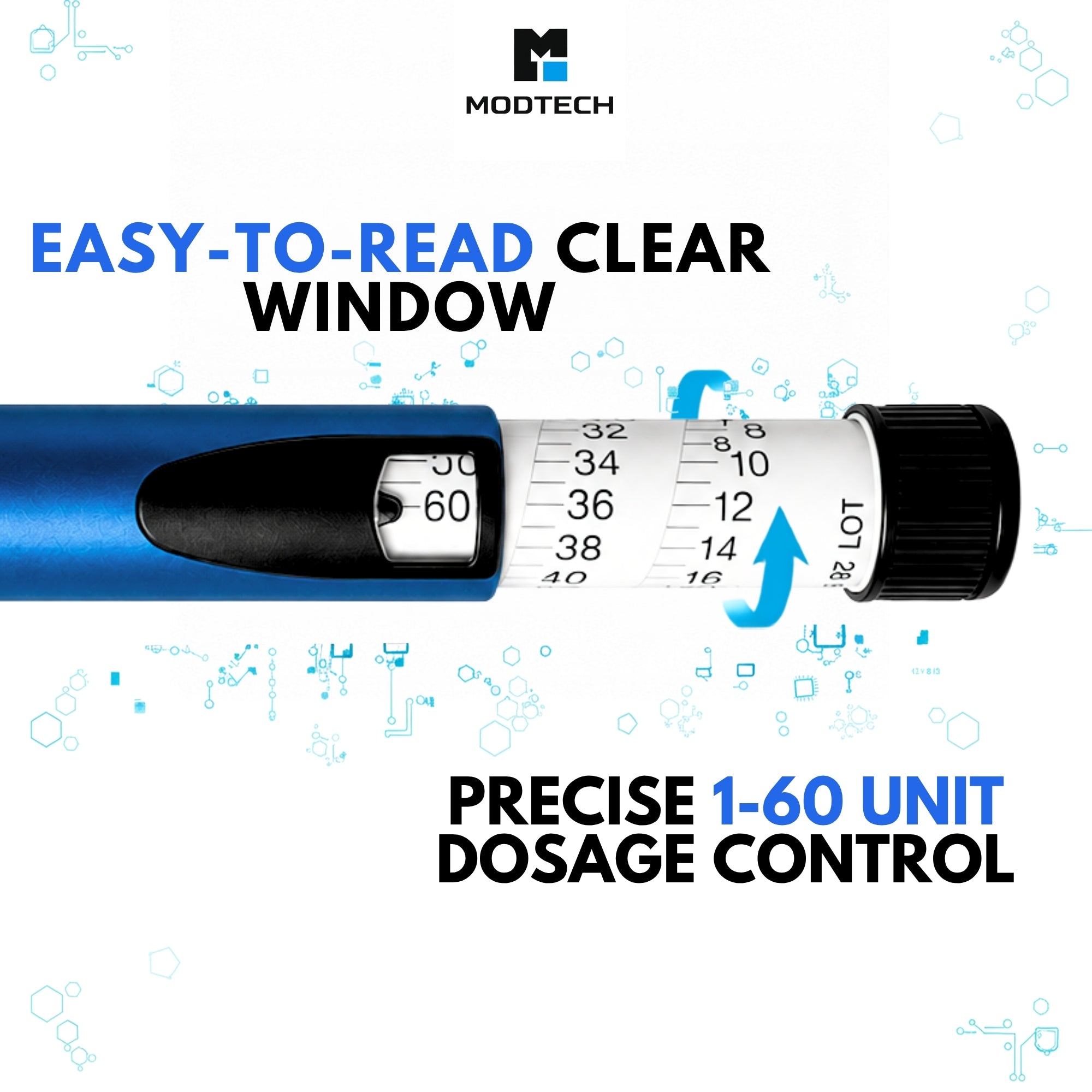 MODTECH V2 precision research pen (blue) — dial and cartridge detail