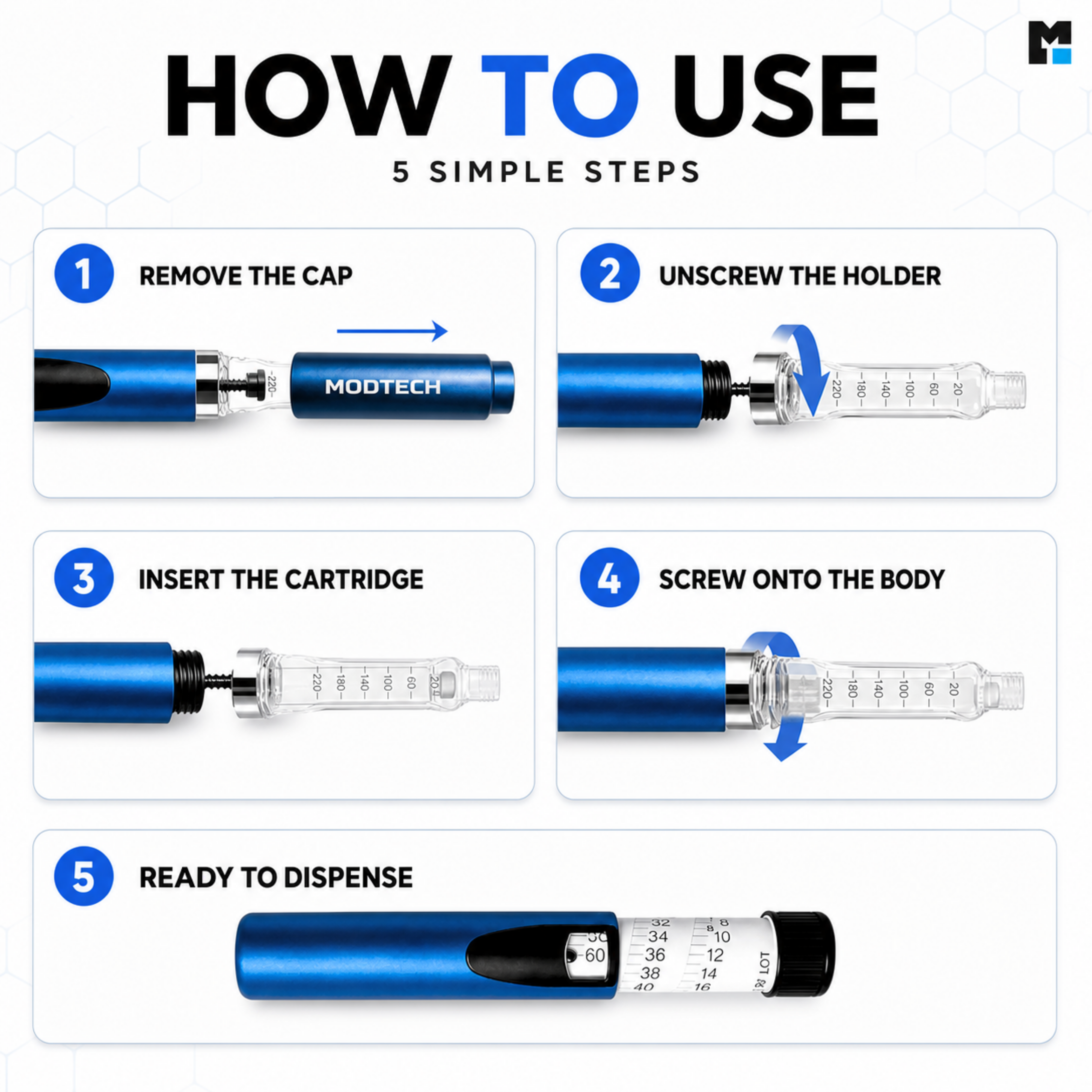 MODTECH V2 Starter Kit — Pen and 10 Sterile Cartridges