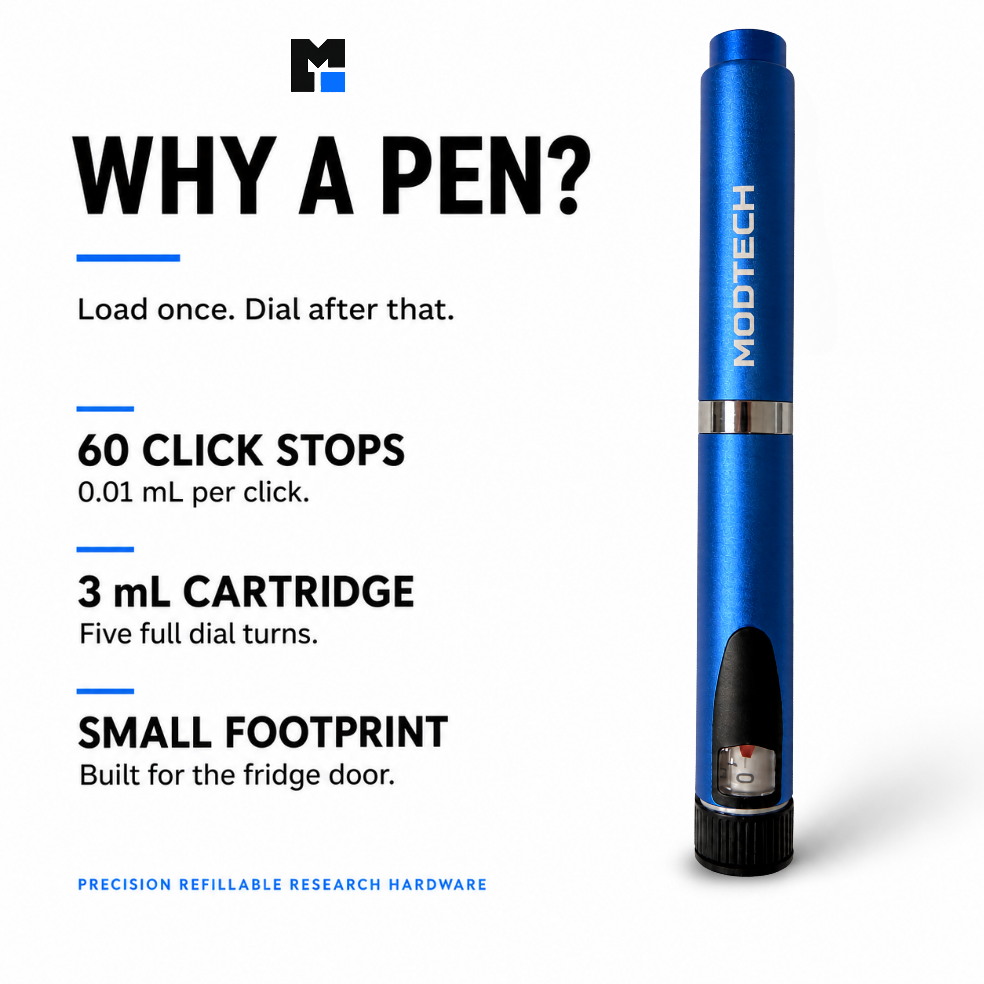 MODTECH V2 Refillable Research Pen — 3mL Cartridge Compatible