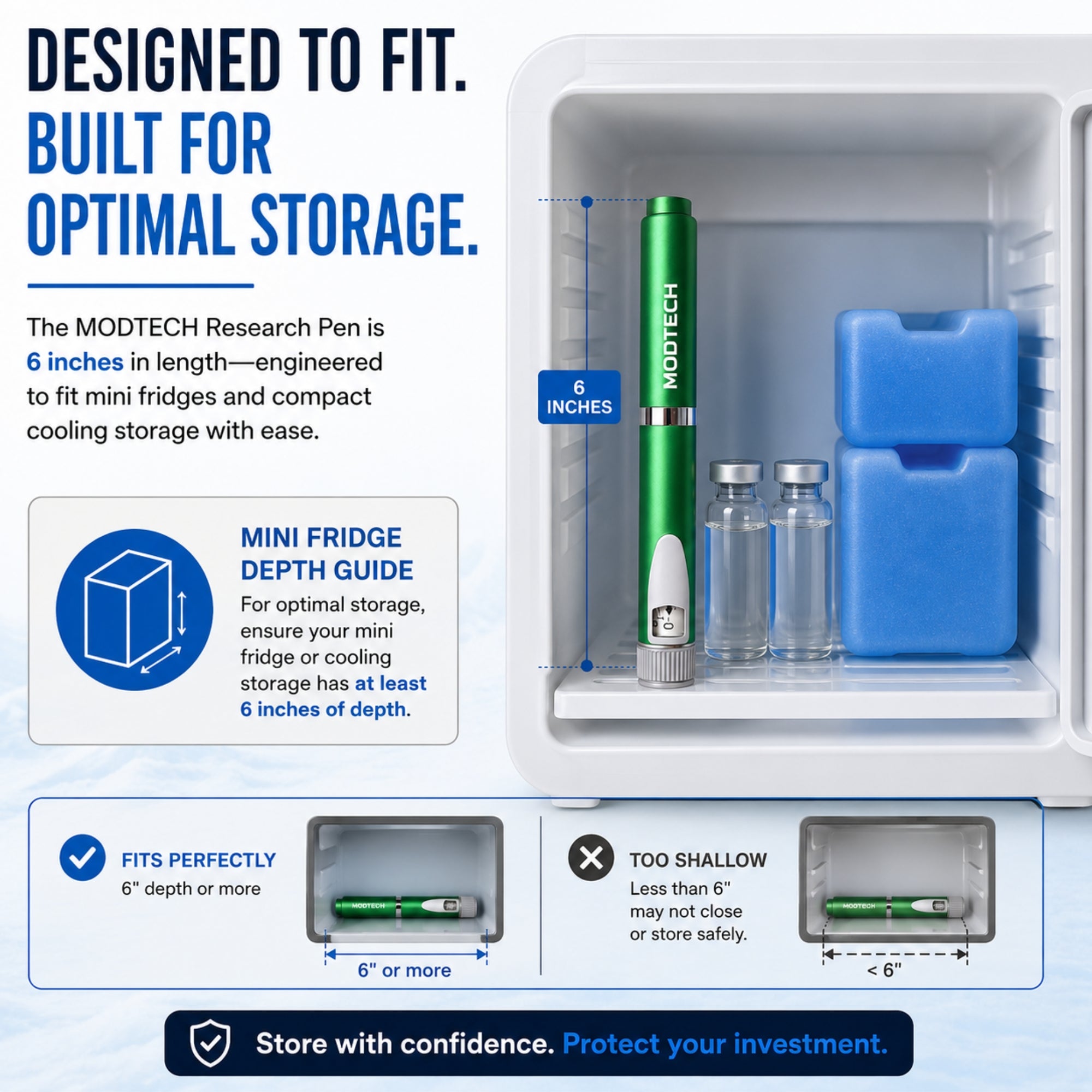 MODTECH V2 pen (green) stored in refrigerator between uses