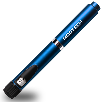 MODTECH V2 refillable research pen in blue with 60-click dial