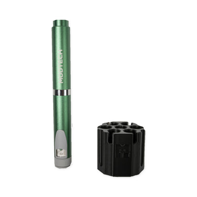 Green MODTECH V2 pen standing beside the black purge station